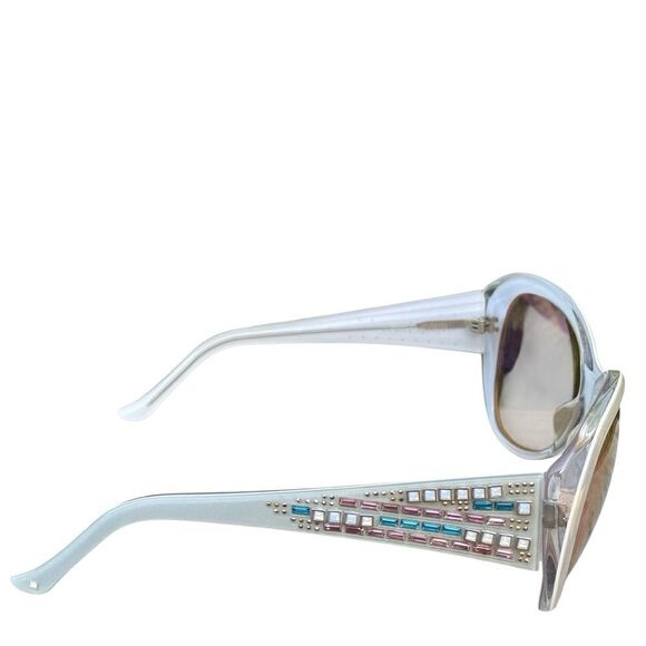JUDITH LEIBER HEMATITE JL1686 Iridescent Gold Mirrored Jewel Crystal Sunglasses main image 7